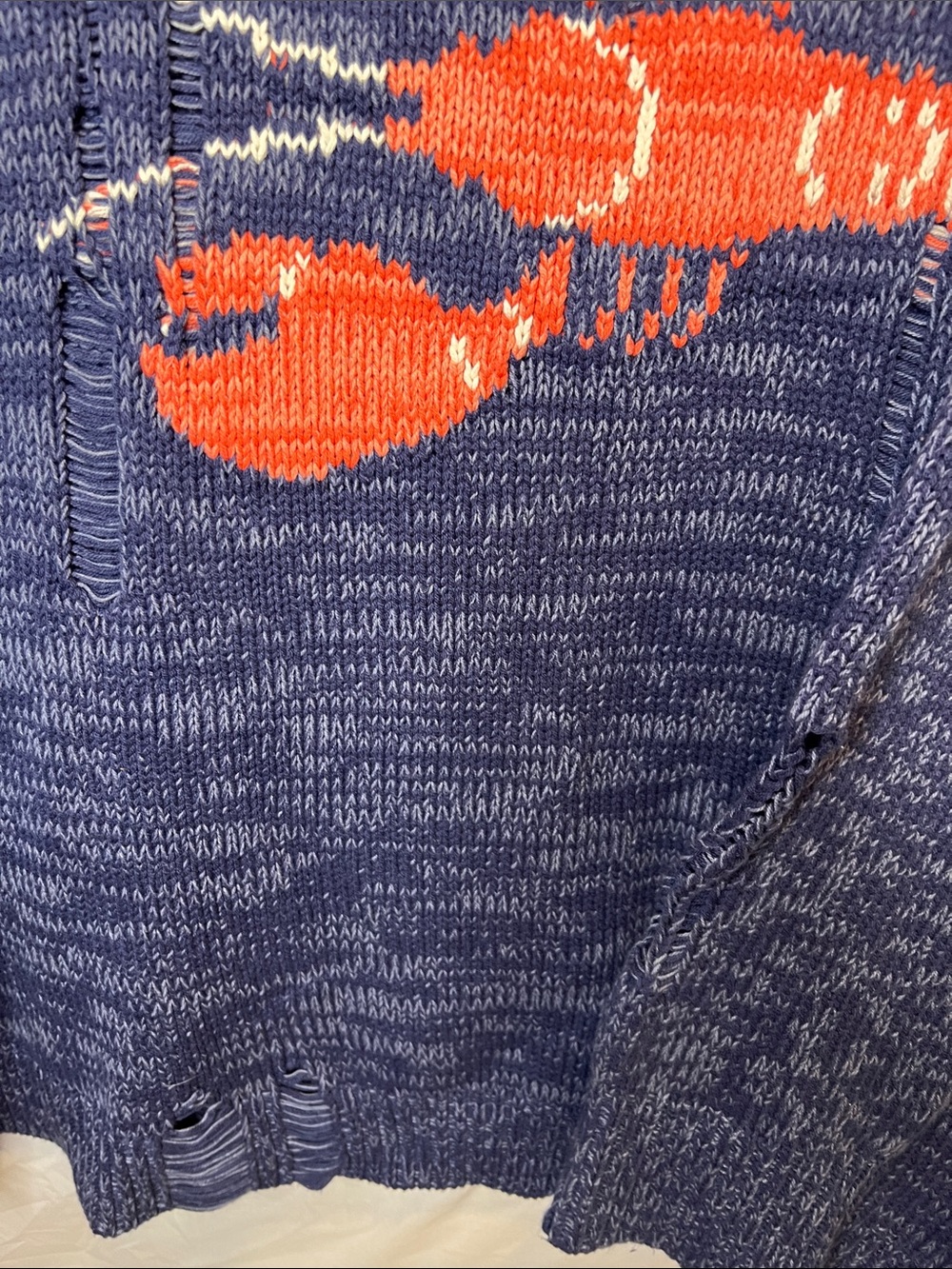 BDG Urban Outfitters Kurt Lobster Graphic Distressed Oversized Sweater - Picture 12 of 13